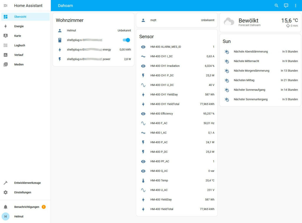 Home Assistant Übersicht