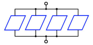 Schaltbild: 4 Module parallel